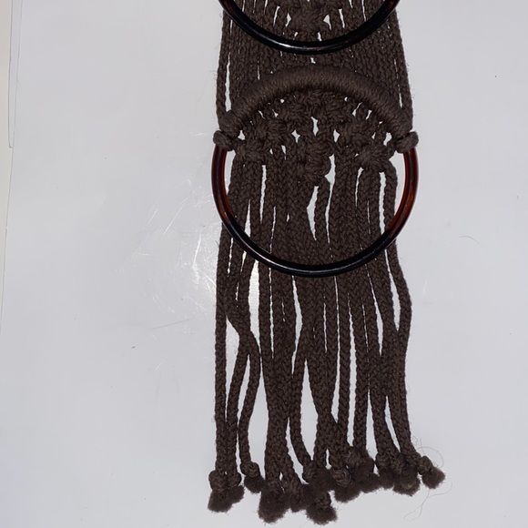 Vintage handmade macramé wall hanging wall art brown - Picture 7 of 7